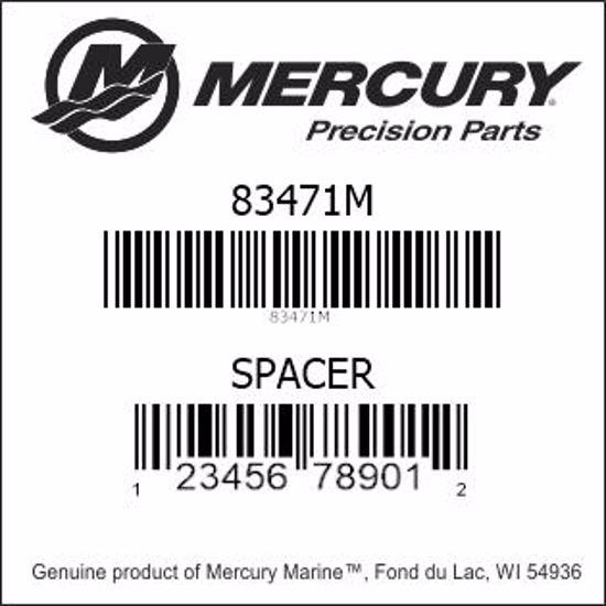 Bar codes for Mercury Marine part number 83471M