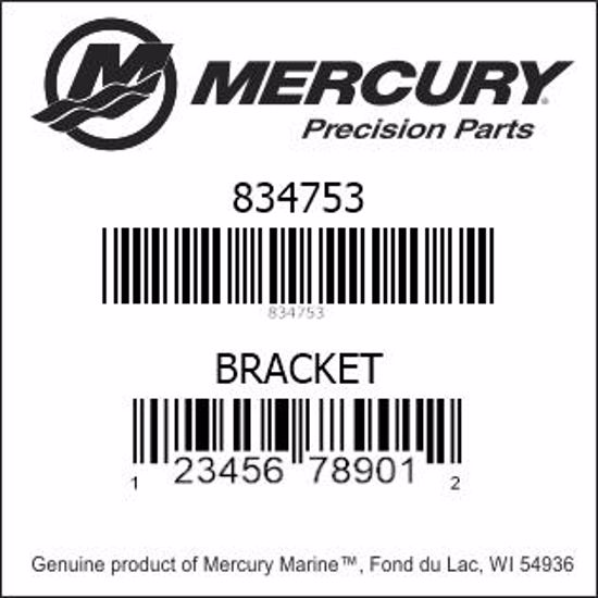 Bar codes for Mercury Marine part number 834753