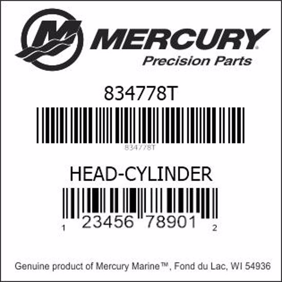 Bar codes for Mercury Marine part number 834778T