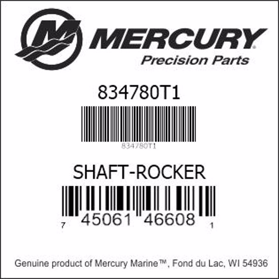 Bar codes for Mercury Marine part number 834780T1