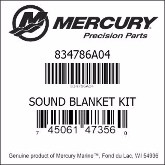 Bar codes for Mercury Marine part number 834786A04