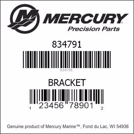 Bar codes for Mercury Marine part number 834791