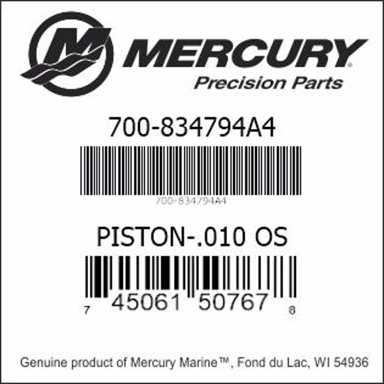 Bar codes for Mercury Marine part number 700-834794A4