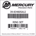 Bar codes for Mercury Marine part number 39-834805A12