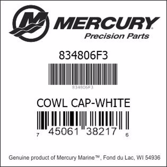 Bar codes for Mercury Marine part number 834806F3