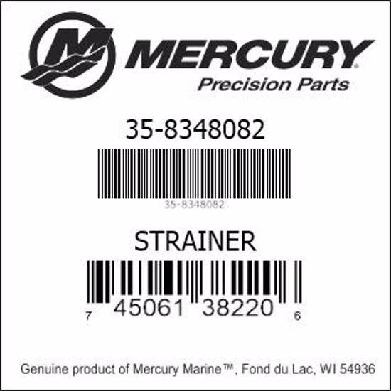 Bar codes for Mercury Marine part number 35-8348082