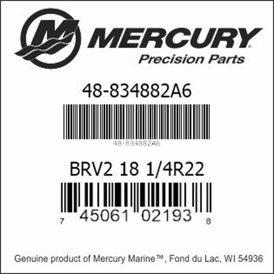 Bar codes for Mercury Marine part number 48-834882A6