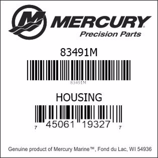 Bar codes for Mercury Marine part number 83491M