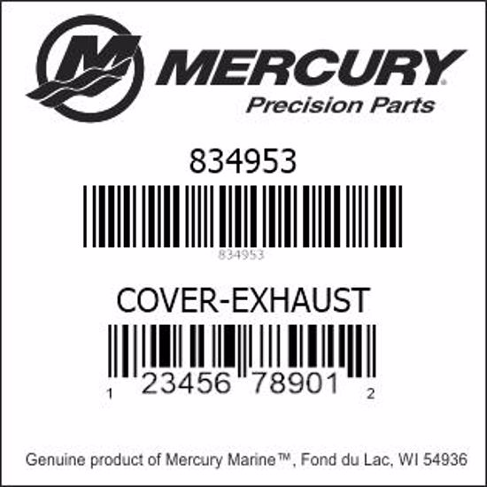 Bar codes for Mercury Marine part number 834953