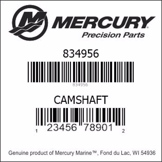Bar codes for Mercury Marine part number 834956