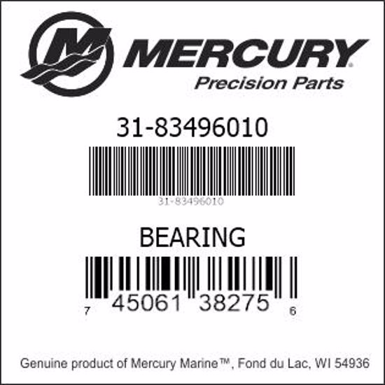 Bar codes for Mercury Marine part number 31-83496010