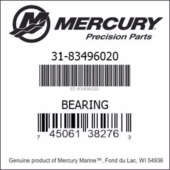 Bar codes for Mercury Marine part number 31-83496020