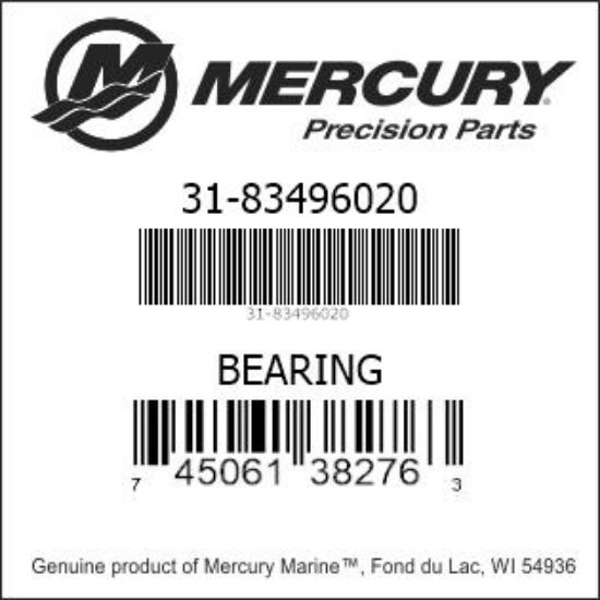 Bar codes for Mercury Marine part number 31-83496020