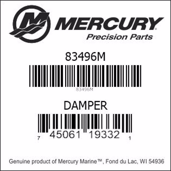 Bar codes for Mercury Marine part number 83496M