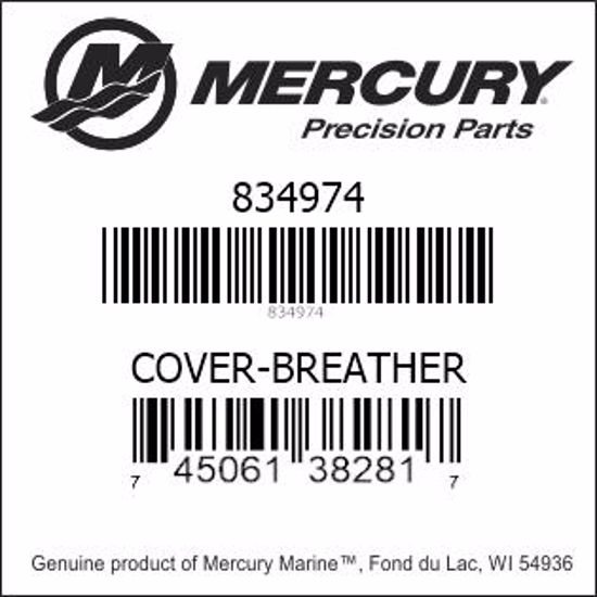 Bar codes for Mercury Marine part number 834974