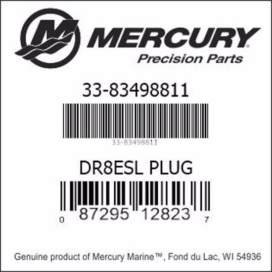 Bar codes for Mercury Marine part number 33-83498811