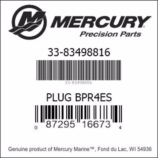 Bar codes for Mercury Marine part number 33-83498816