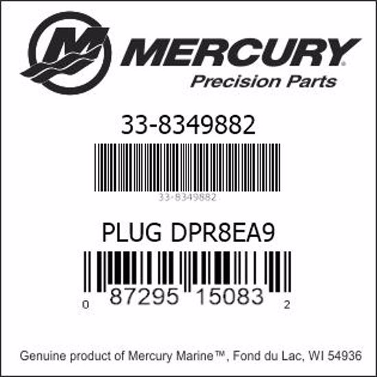 Bar codes for Mercury Marine part number 33-8349882