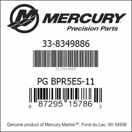 Bar codes for Mercury Marine part number 33-8349886