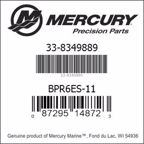 Bar codes for Mercury Marine part number 33-8349889