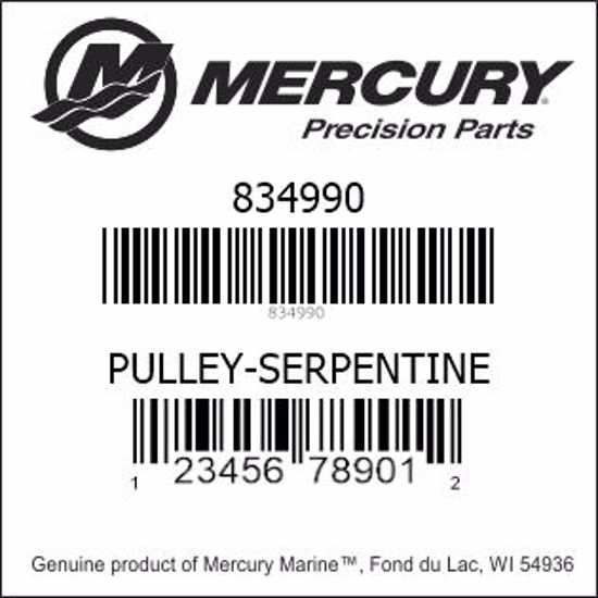 Bar codes for Mercury Marine part number 834990