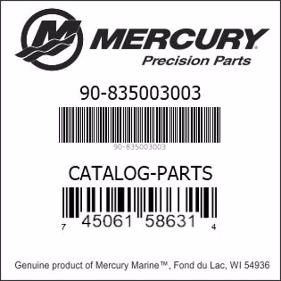 Bar codes for Mercury Marine part number 90-835003003