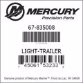 Bar codes for Mercury Marine part number 67-835008