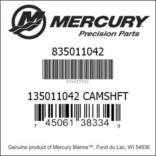 Bar codes for Mercury Marine part number 835011042