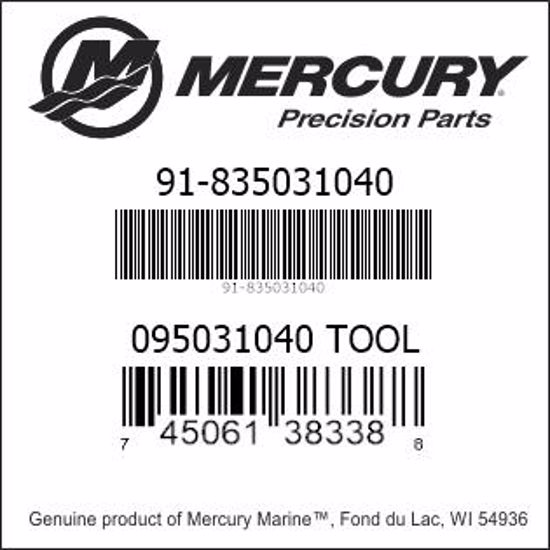 Bar codes for Mercury Marine part number 91-835031040