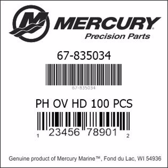 Bar codes for Mercury Marine part number 67-835034