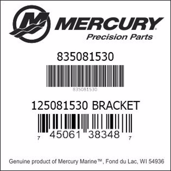 Bar codes for Mercury Marine part number 835081530