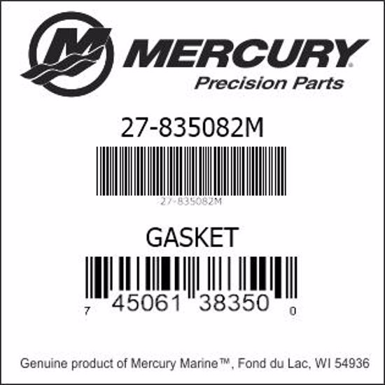 Bar codes for Mercury Marine part number 27-835082M