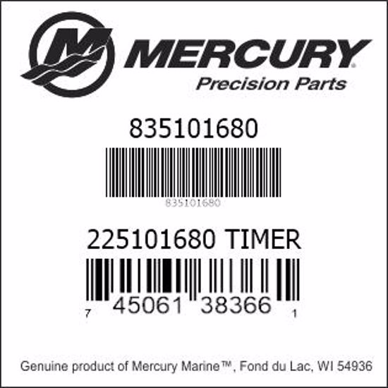 Bar codes for Mercury Marine part number 835101680