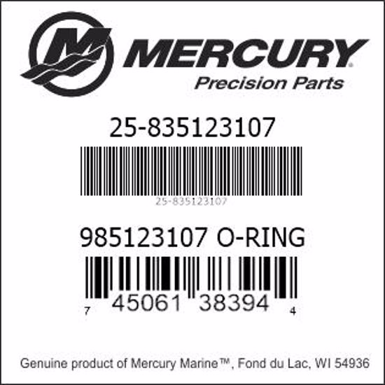 Bar codes for Mercury Marine part number 25-835123107