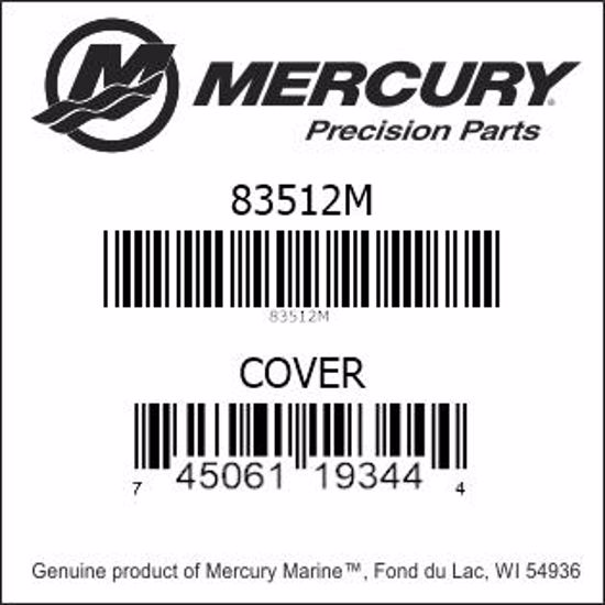 Bar codes for Mercury Marine part number 83512M