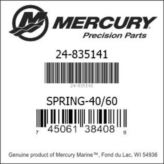 Bar codes for Mercury Marine part number 24-835141