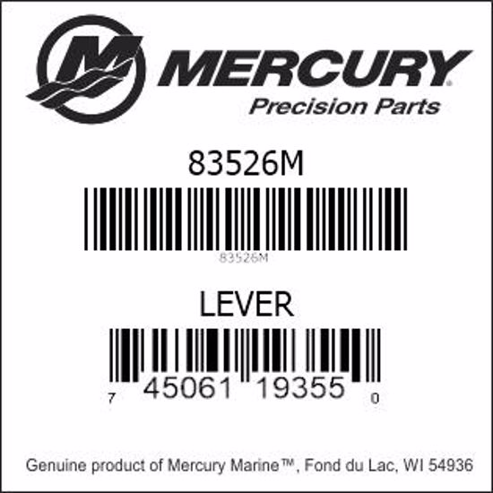 Bar codes for Mercury Marine part number 83526M