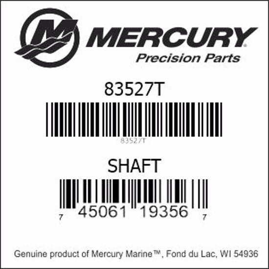 Bar codes for Mercury Marine part number 83527T