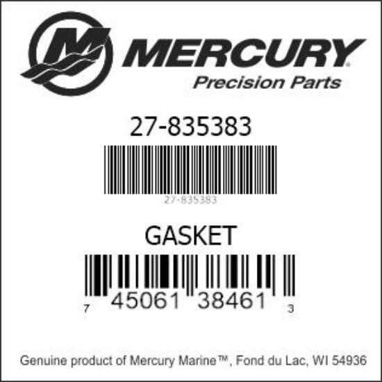 Bar codes for Mercury Marine part number 27-835383