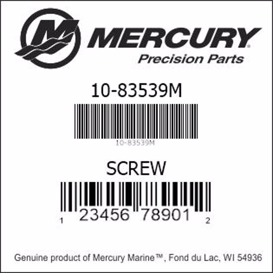 Bar codes for Mercury Marine part number 10-83539M