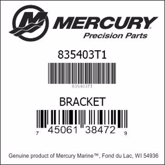 Bar codes for Mercury Marine part number 835403T1