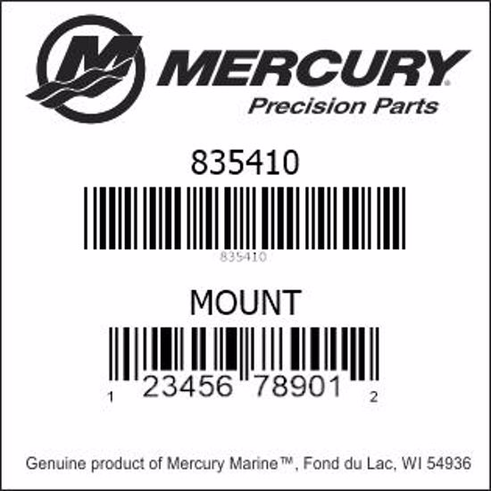 Bar codes for Mercury Marine part number 835410
