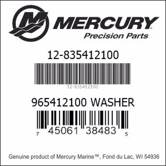 Bar codes for Mercury Marine part number 12-835412100