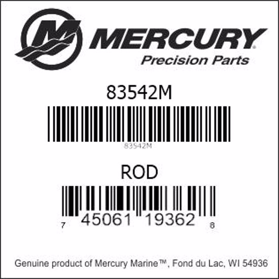 Bar codes for Mercury Marine part number 83542M