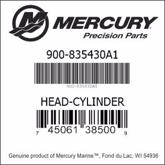 Bar codes for Mercury Marine part number 900-835430A1