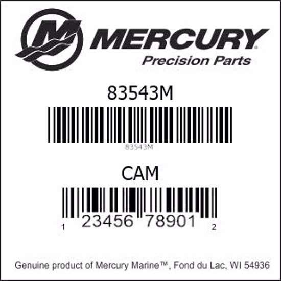 Bar codes for Mercury Marine part number 83543M