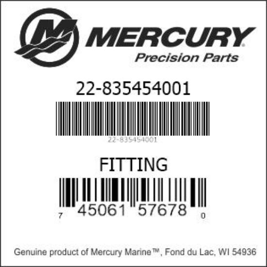 Bar codes for Mercury Marine part number 22-835454001