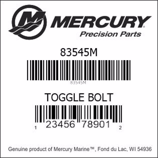Bar codes for Mercury Marine part number 83545M