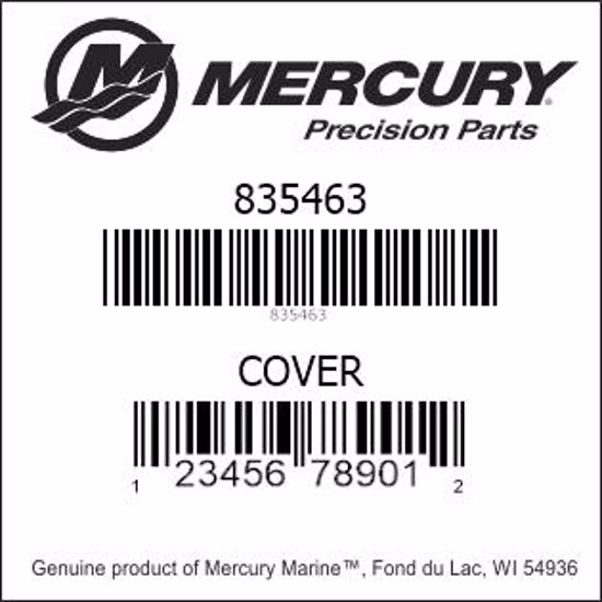 Bar codes for Mercury Marine part number 835463