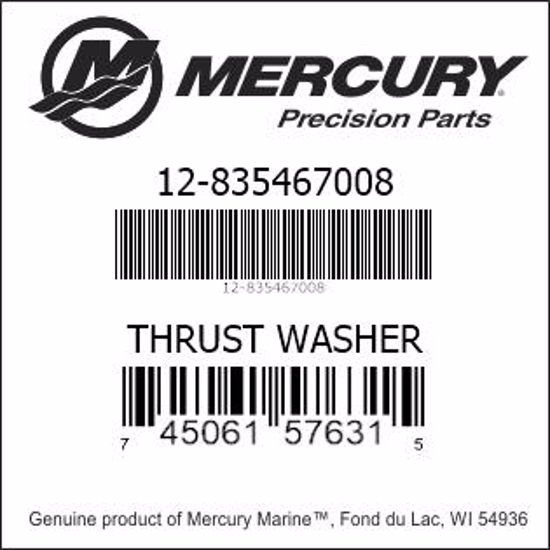 Bar codes for Mercury Marine part number 12-835467008
